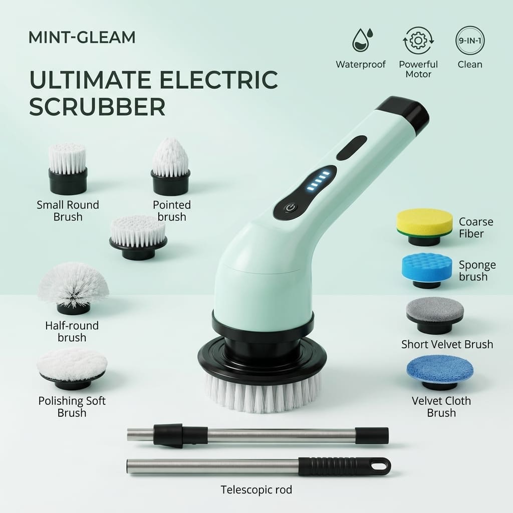 Electric Multi-function Cleaning Brush 9-in-1 By Elmiry